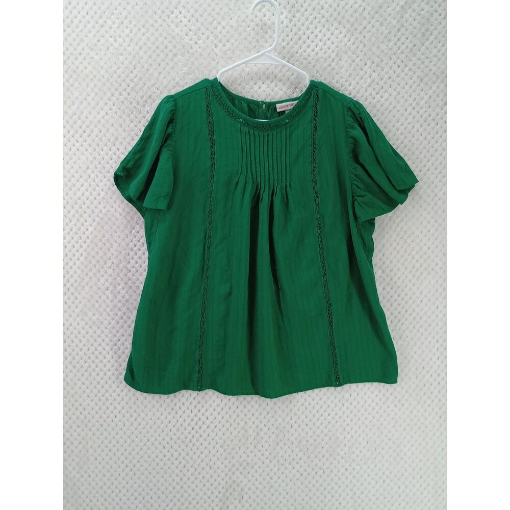 Knox Rose Women's Medium Green Peasant Boho Top